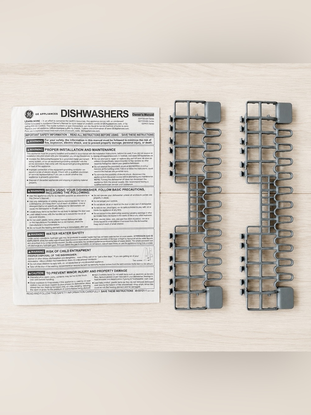 GE Dishwasher Rack Clip/Tine Row Parts + Owner’s Manual – GDF/GDT/GDP Series